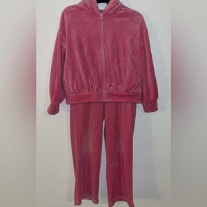 Girl’s 7/8  Pink Velour 2 Piece Set